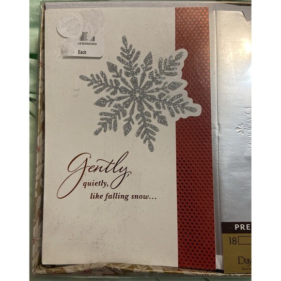 Christmas Greeting 18 Card Pack Glittery Snowflake DaySpring 8”by 5” Scripture - Picture 14 of 14